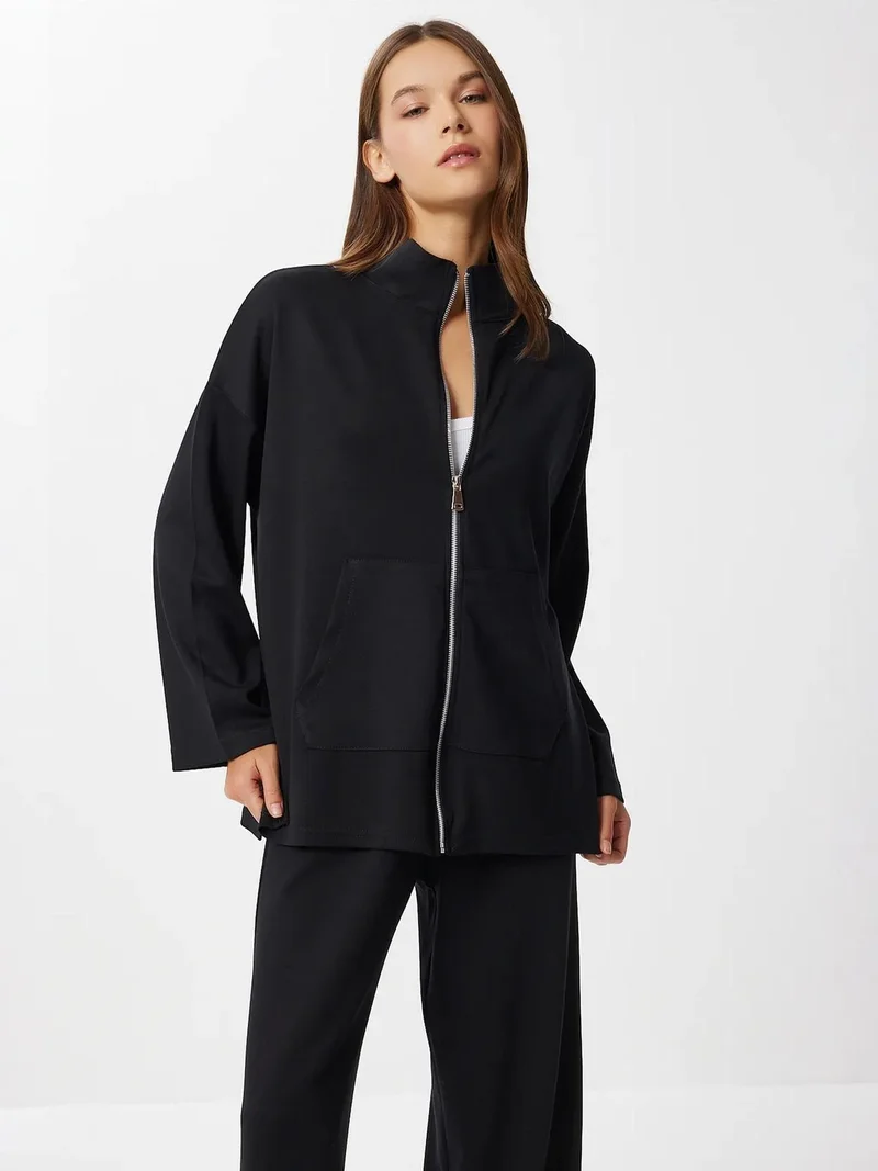 Happiness İstanbul ISTANBUL Long Zipper Collar Two-Piece Coord Set